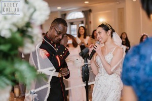 Filipino and Trinidadian Marine Corps wedding at the Carriage House in Galloway, New Jersey. Photos by Kelly Kollar Photography.