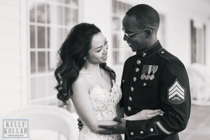 Filipino and Trinidadian Marine Corps wedding at the Carriage House in Galloway, New Jersey. Photos by Kelly Kollar Photography.