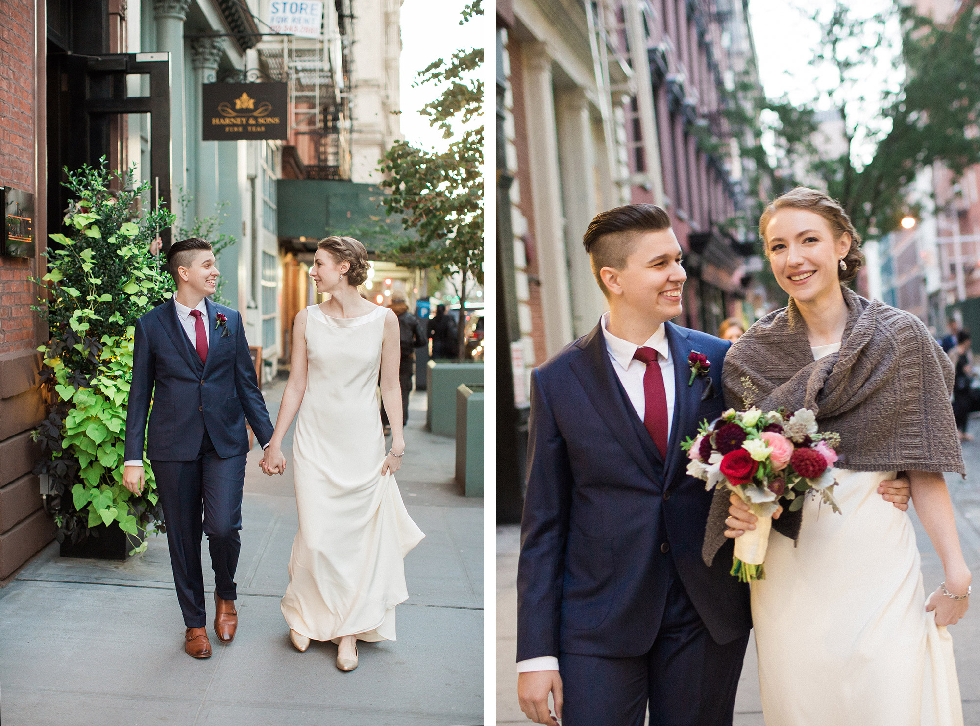 Same-sex wedding at Housing Works Bookstore in Manhattan. Photos by Kelly Kollar Photography.