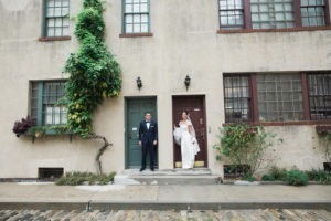 Rainy wedding at Church of St Francis Xavier in Manhattan, portraits in Washington Square Park and reception at Liberty House in Jersey City. Photos by Kelly Kollar Photography.