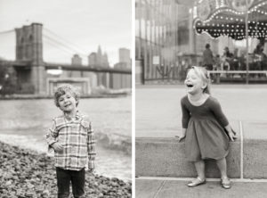 Family session in Brooklyn Bridge Park in New York. Photos by Kelly Kollar Photography.