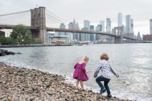 Family session in Brooklyn Bridge Park in New York. Photos by Kelly Kollar Photography.