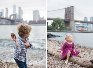 Family session in Brooklyn Bridge Park in New York. Photos by Kelly Kollar Photography.