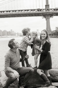 Family session in Brooklyn Bridge Park in New York. Photos by Kelly Kollar Photography.