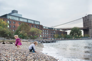 Family session in Brooklyn Bridge Park in New York. Photos by Kelly Kollar Photography.