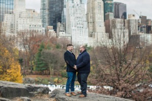 Same sex elopement in Central Park. Photos by Kelly Kollar Photography.