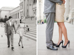 Engagement session in Manhattan at the Met Museum and Columbia University. Photos by Kelly Kollar Photography.