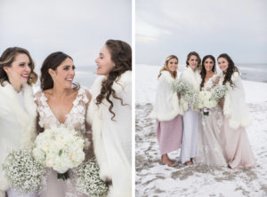 Winter wedding in Stone Harbor, New Jersey.
