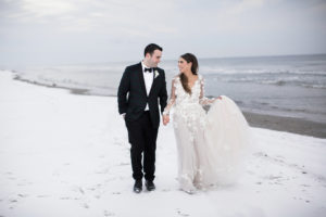 Winter wedding in Stone Harbor, New Jersey.