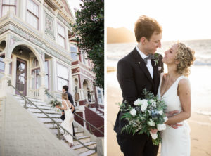Wedding in San Francisco with photos in Baker Beach and the Haight Ashbury.