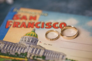 Wedding in San Francisco with photos in Baker Beach and the Haight Ashbury.