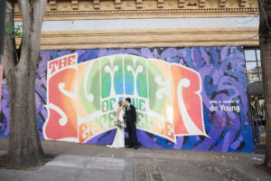 Wedding in San Francisco with photos in Baker Beach and the Haight Ashbury.