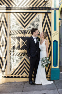 Wedding in San Francisco with photos in Baker Beach and the Haight Ashbury.
