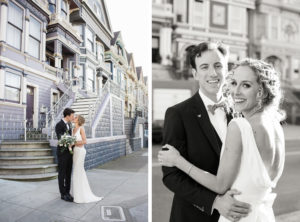 Wedding in San Francisco with photos in Baker Beach and the Haight Ashbury.
