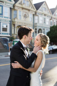 Wedding in San Francisco with photos in Baker Beach and the Haight Ashbury.