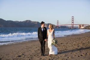 Wedding in San Francisco with photos in Baker Beach and the Haight Ashbury.