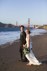 Wedding in San Francisco with photos in Baker Beach and the Haight Ashbury.