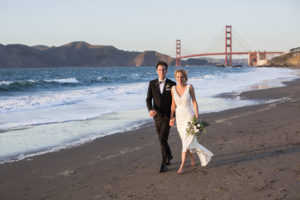Wedding in San Francisco with photos in Baker Beach and the Haight Ashbury.