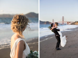 Wedding in San Francisco with photos in Baker Beach and the Haight Ashbury.