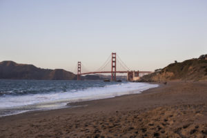 Wedding in San Francisco with photos in Baker Beach and the Haight Ashbury.