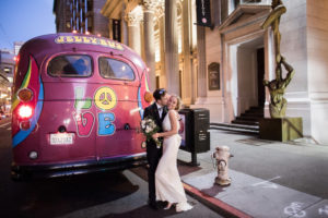 Wedding in San Francisco with photos in Baker Beach and the Haight Ashbury.
