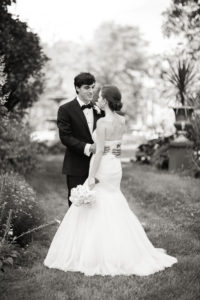 A bride and groom on their wedding day at Lion Rock Farm in Connecticut. Photo by Kelly Kollar Photography.