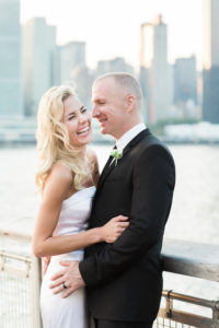 A bride and groom on their wedding day in New York City. Photo by Kelly Kollar Photography.