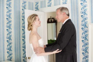 A bride and her father on her wedding day in Connecticut. Photo by Kelly Kollar Photography.