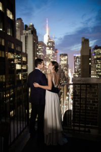 A bride and groom on their wedding day at The Yale Club in Manhattan. Photo by Kelly Kollar Photography.