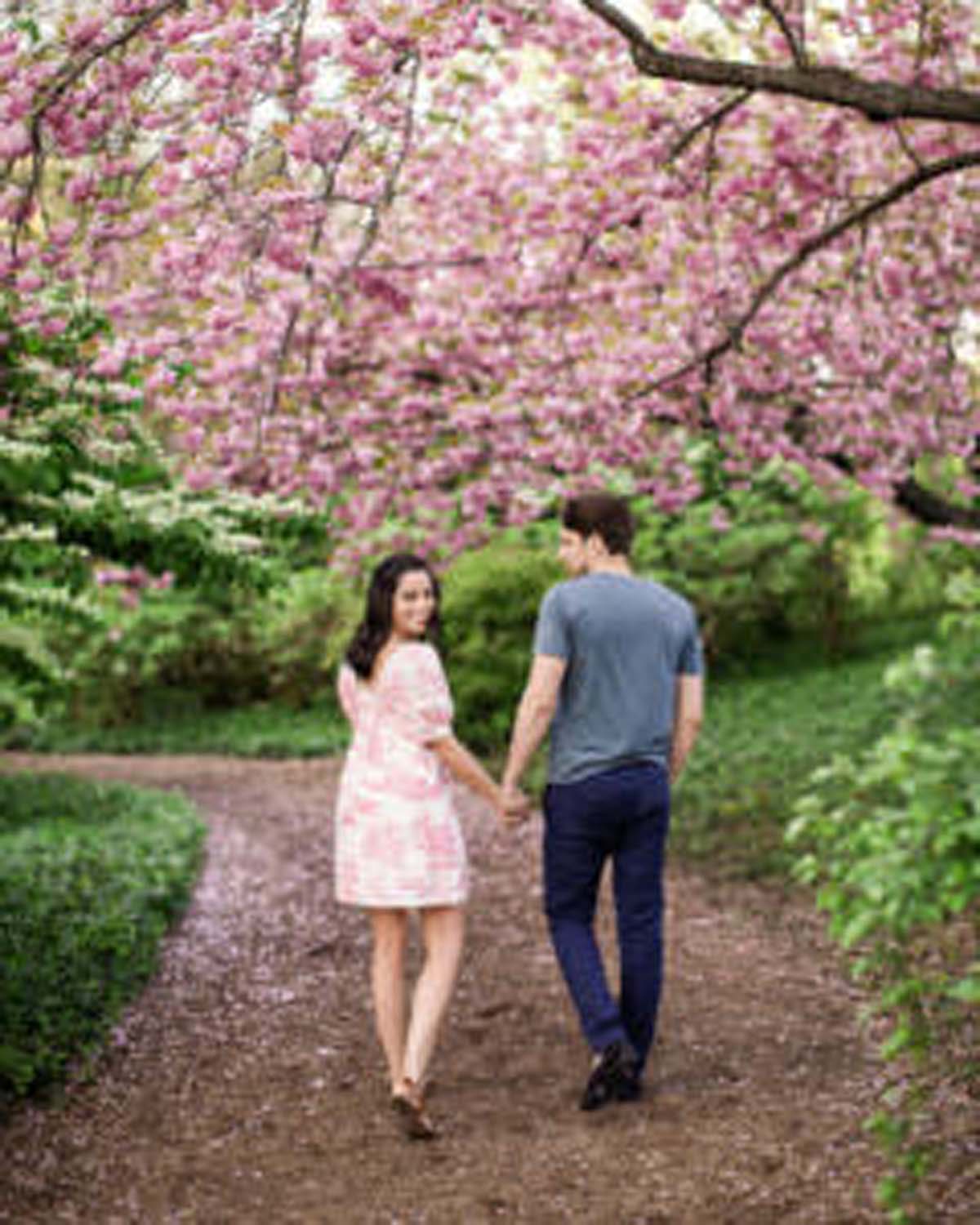 Cherry Blossom Engagement Manhattan